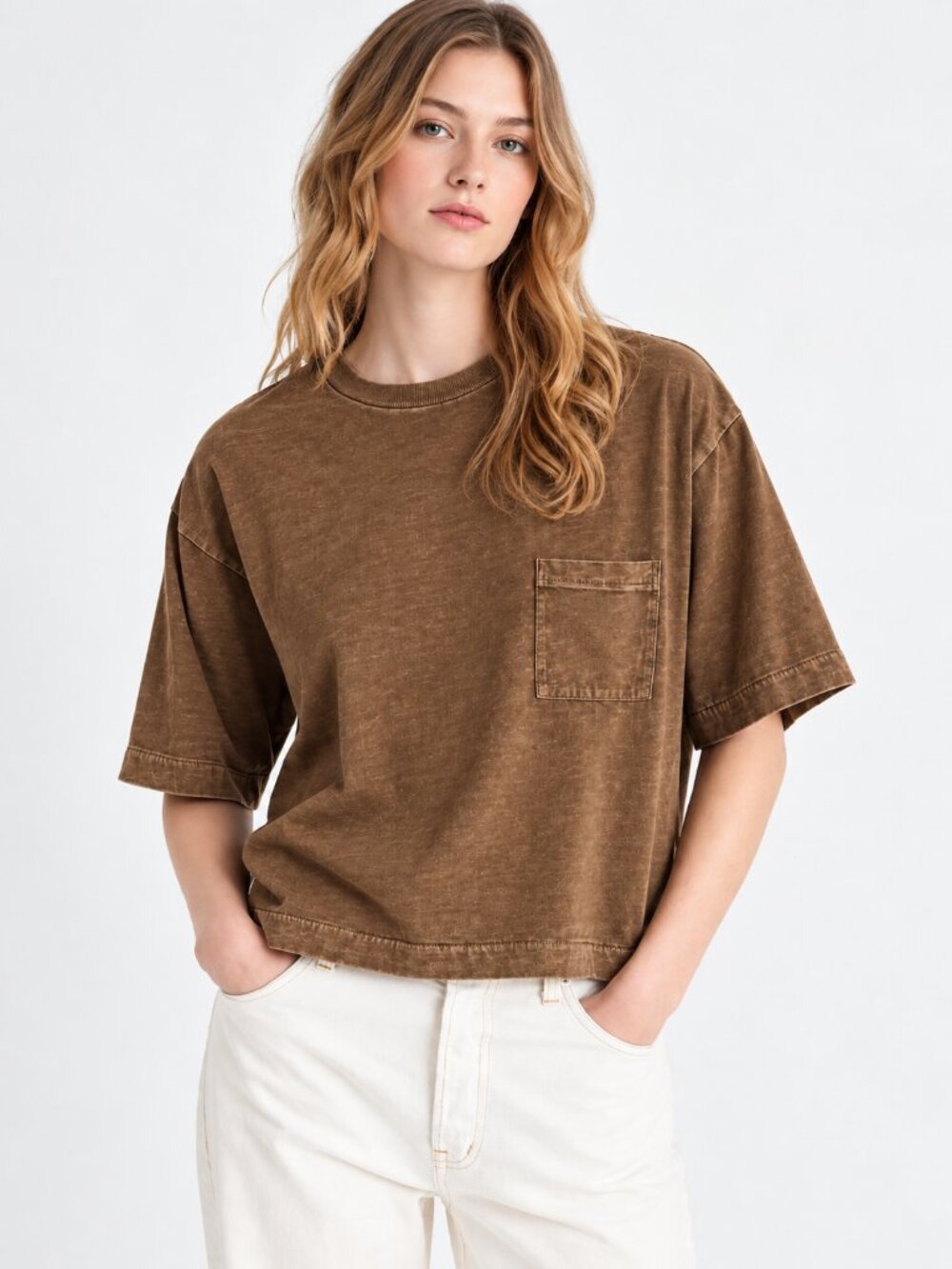 BDG Oversized Pocket Tee Brown Cotton Crew Neck T-Shirt Size M NWT